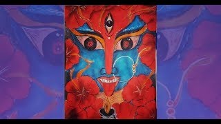 Maa Kali Face Drawing With Water Colour And Pencil||Diwali Special Drawing||Mahakali Face Drawing screenshot 4