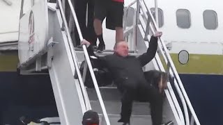 Republican who mocked Biden falling falls down the stairs