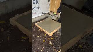Pouring a Small Concrete Pad for a AC Unit #shorts