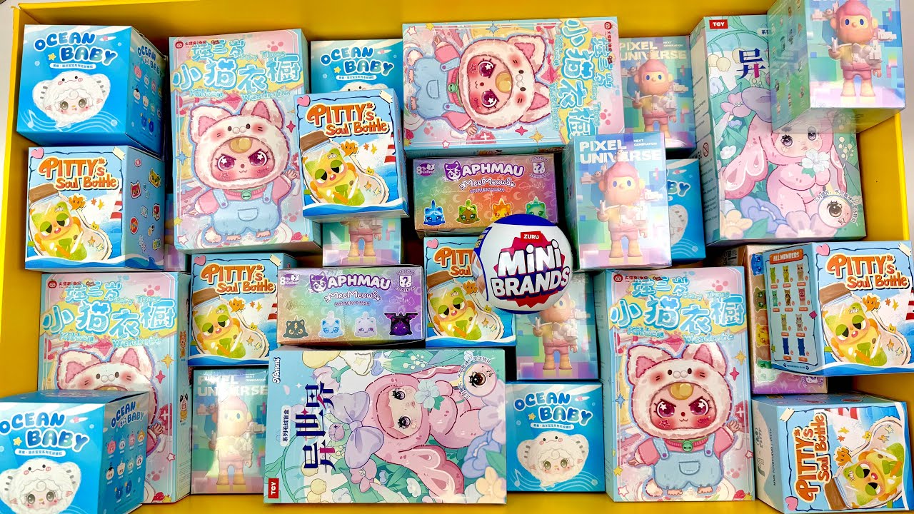 43 mins of *BLUE ONLY* Mystery Surprise ASMR Blind box Challenge Oddly Satisfying No Talking Sleep