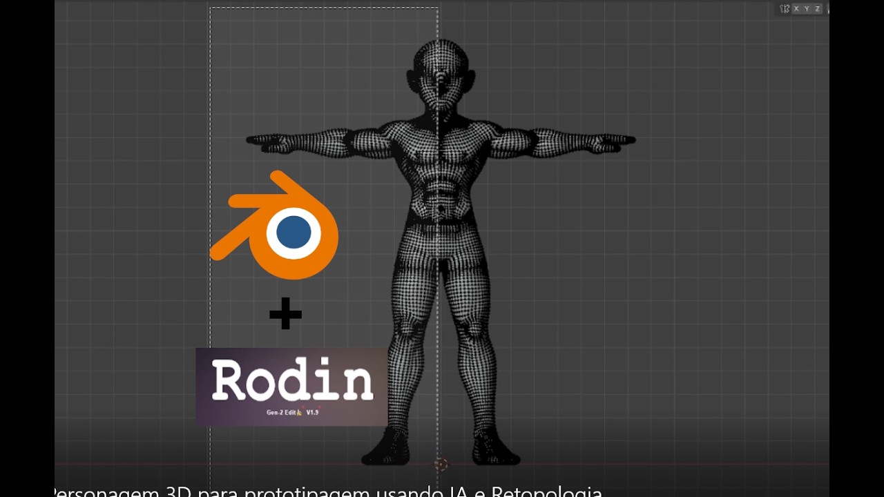 Workflow de Personagem 3D para prototipagem usando IA e Retopologia
