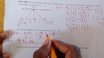 KCSE 1997 EQUATION OF A STRAIGHT LINE (10 Marks)