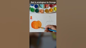 Watercolor Pumpkin 🌿 | Analogous vs Complementary Color Schemes Explained