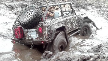 Axial scx10 dingo mud run with 12t traxxas motor