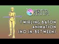 Krita twirling baton animation no inbetween