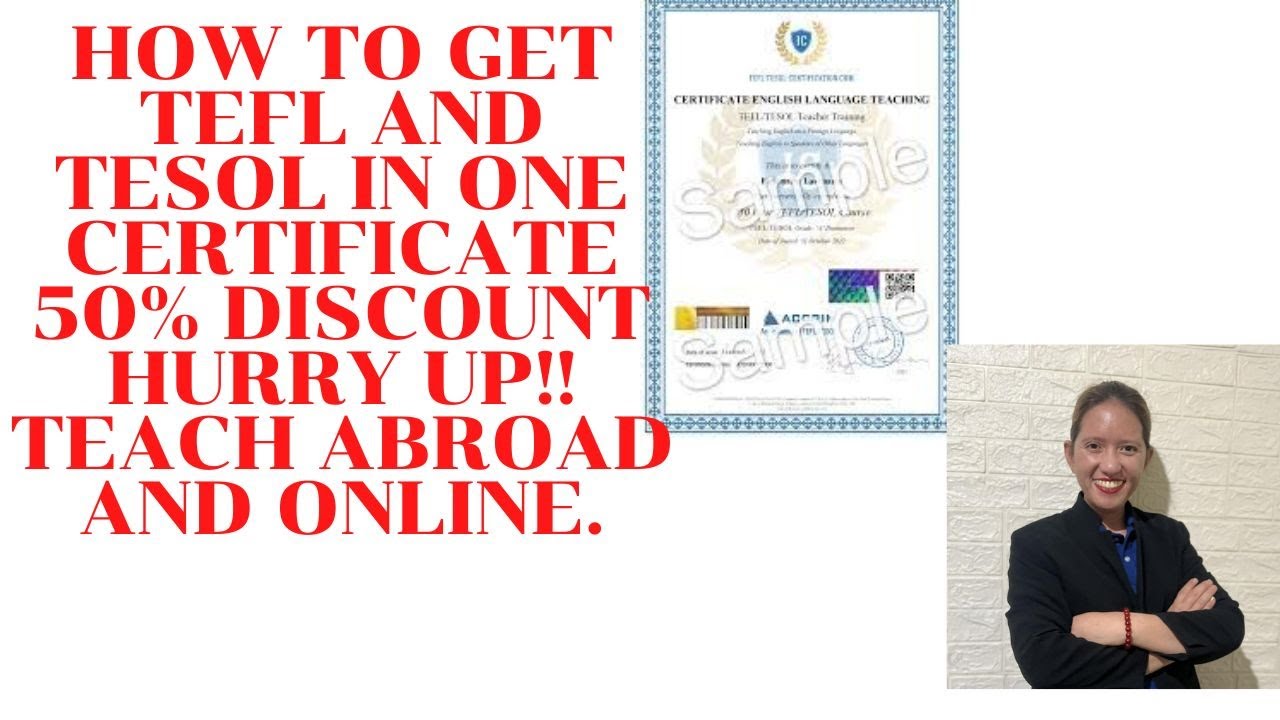 LEGIT TEFL AND TESOL CERTIFICATE IN ONE !! TEACH ENGLISH ABROAD OR ...