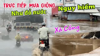 Trực tiếp: Mưa giông nước chảy Ầm Ầm nguy cơ nhà cửa - Bạc Liêu Xả Cống nuôi tôm