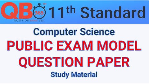 TN | 11th Standard Computer Science Public Exam Model Question Paper 2020