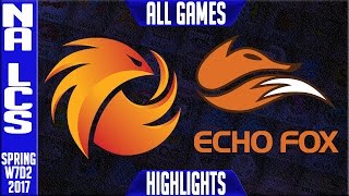 Phoenix 1 vs Echo Fox Highlights All Games - NA LCS W7D2 Spring 2017 - P1 vs FOX All Games