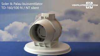 S&P Schallgedämmter Rohrventilator - TD 160/100 Silent / bis 180 m3/h / 25  dB