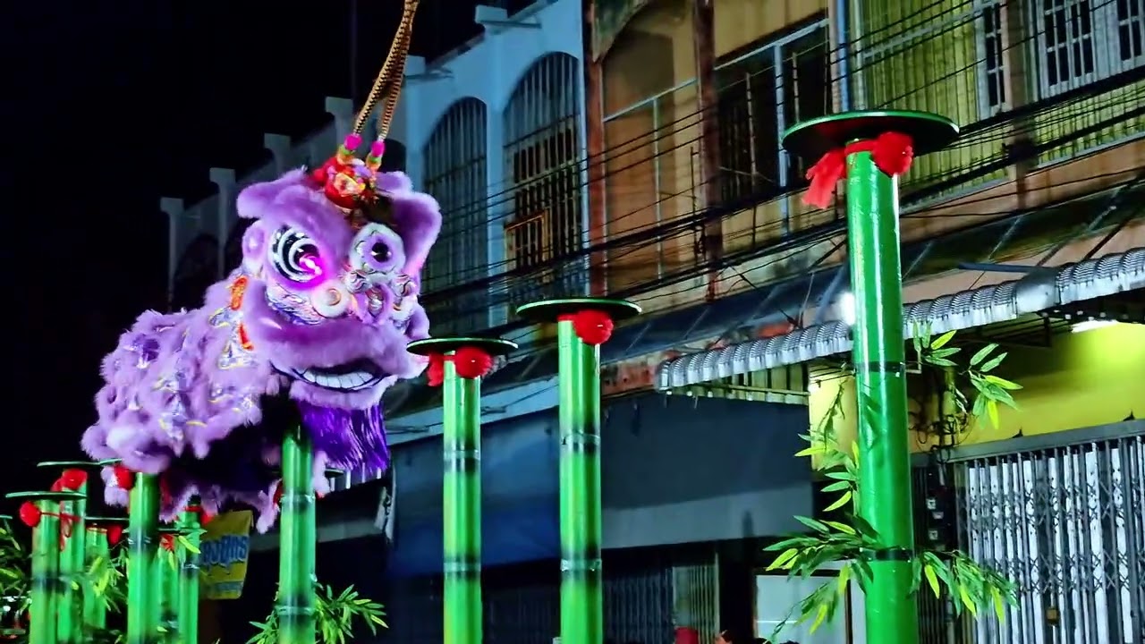 สิงโตบนโต๊ะดอกเหมย สมาคมกว๋องสิวนครสวรรค์#นครสวรรค์ #ตรุษจีนปากน้ำโพ 