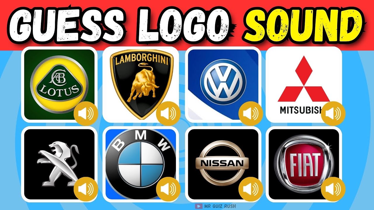 Guess The Logo Sound 🔊 - Logo Quiz 2025 - Tesla, Audi, Ford, BMW, Porsche, Lamborghini