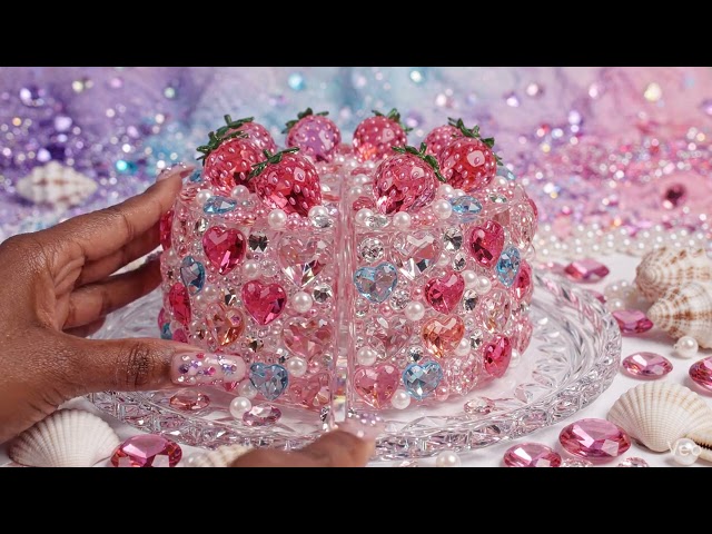 【ASMR AI】クリスタルケーキをカット#Crystal#ai#asmr#GlassCake #ガラス#癒し#透明感 #Shorts #フルーツ#硬質音 #ショート#Cutting#ai#fruit