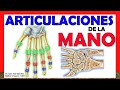 ✅ ARTICULACIONES DE LA MANO. (Carpianas, Carpometacarpianas, Metacarpofalangicas e Interfalangicas)