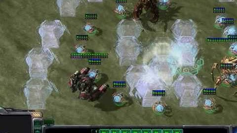 SC2 Demonstration: Massive Units Destroying Sentry Forcefields
