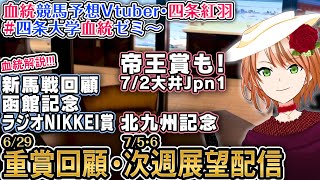 地方展望「帝王賞」重賞展望「北九州記念」重賞回顧「函館記念,ラジオNIKKEI賞」新馬戦回顧 2025  四条大学血統ゼミ【血統競馬予想Vtuber】