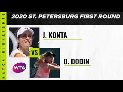Johanna Konta Vs Oceane Dodin 2020 St Petersburg Second Round WTA Highlights
