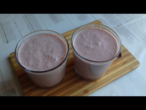 ОЧЕНЬ ВКУСНЫЙ КЛУБНИЧНО-БАНАНОВЫЙ МОЛОЧНЫЙ КОКТЕЙЛЬ