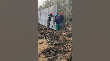 Installation of concrete fence posts #shorts