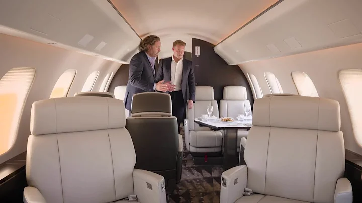 On board a Bombardier Global 7500 private jet