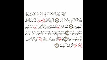 سورة الزخرف 19 القسم التاسع عشر تكرار كيفي من .. أم يحسبون أنا لا نسمع سرهم ونجواهم .. إلى .. العليم