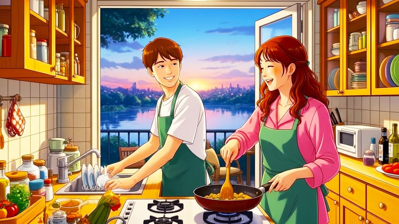 A Peaceful Evening with the One I Love | Cooking Animation | Ghibli-Style Video