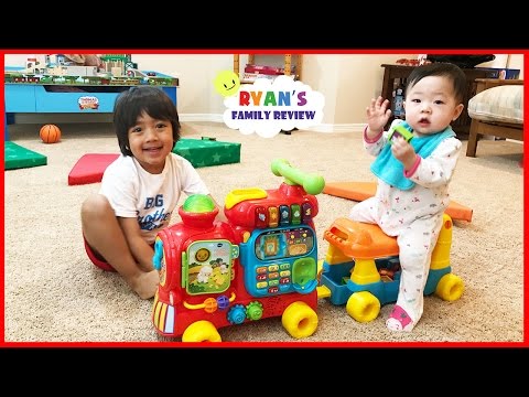 Vtech Sit-to-Stand Alphabet Train playtime and unboxing toy review with Ryan's Family