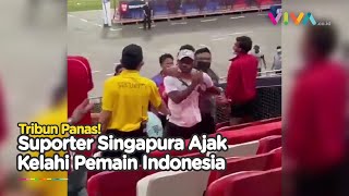 Momen Keributan Pemain Indonesia vs Suporter Singapura di Tribun Stadion