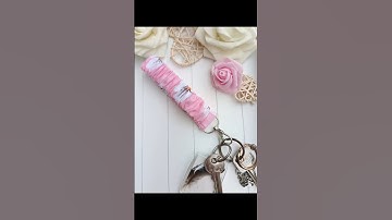 Scrunchie Wristlet Keychain #shortvideo #fyp #youtubeshorts #pink #gift #aesthetic #handmade #sewing