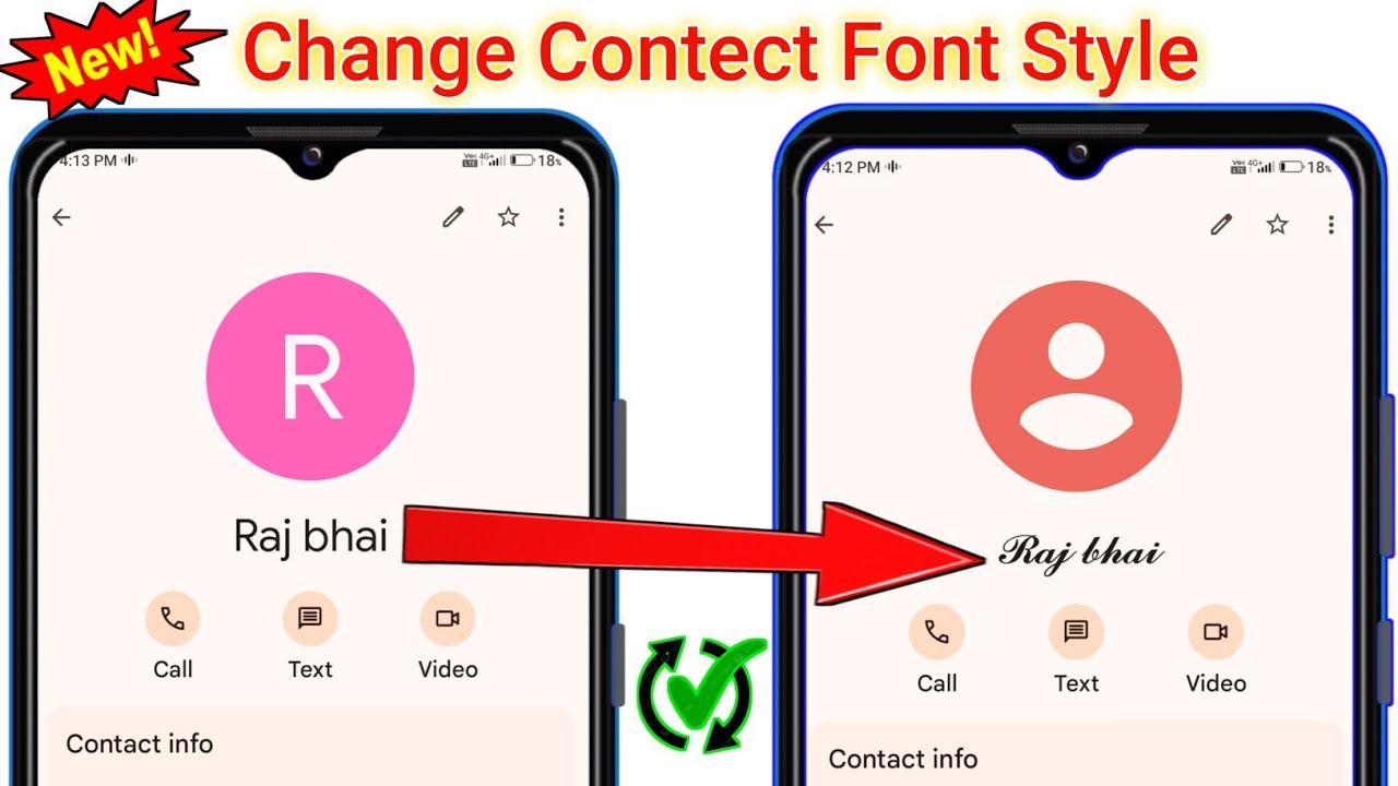 Contect Style Change Contect font style || How to change contect name font style ...
