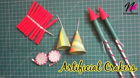 DIY Artificial crakers for kids | Crackers craft for Diwali decorations | Paper craft ideas