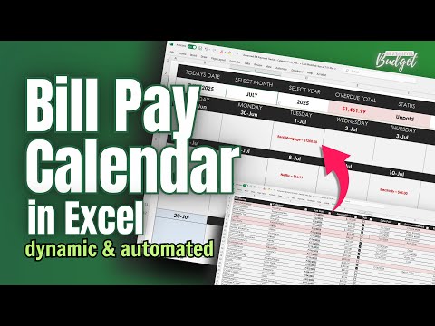 Bill Tracker + Calendar View | Budgeting Spreadsheet | Excel Automation