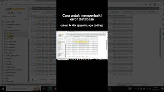 Cara Memperbaiki Error Database PhpMyAdmin - MySQL dengan Mudah dan Cepat #mysql #phpmyadmin #error
