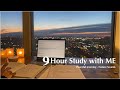 9hour study with me rain  sunset view white noise for studyingpomodoro 6010 mindful studying