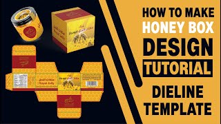 Honey Packaging Design box dieline / Template 100% perfect Tutorial on Adobe Illustrator