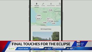 Final touches being put up in Indy for the Total Solar Eclipse