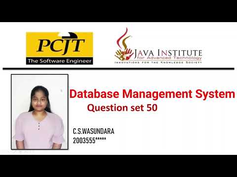 Question Set 50| Database Management System | Java Institute