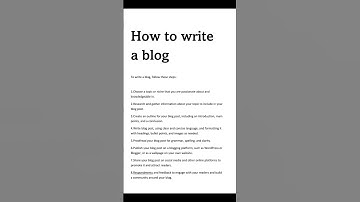 How to write a blog