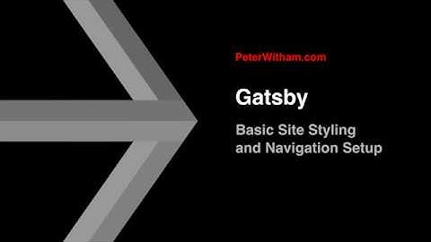 Gatsby - 04: Basic Site Styling and Navigation Setup