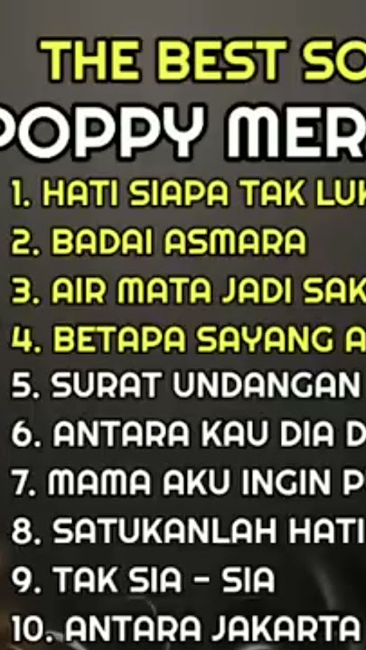 musik nostalgia sepanjang masa POPPY MERCURY 'hati siapa tak luka' enak didengar sambil kerja.