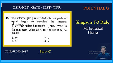 2017 June CSIR-NET | Part-C | Simpson 1/3 rule formula | Q.N 48 | POTENTIAL G