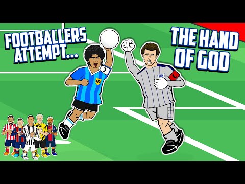 ✊Footballers Attempt The Hand of God✊ Ronaldo Messi Neymar +more! (Maradona vs England Frontmen 2.8)