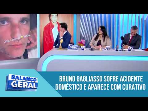 Bruno Gagliasso suffers a household accident and appears with a bandage on his nose
