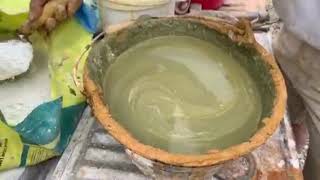 Hot Lime Wash Mixing