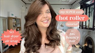My SUPER Easy Hot Roller Tutorial for Bouncy, Full Hair (No hair dryer or air wrap used!!)