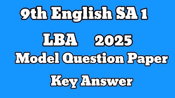 9th English  SA1 question paper 2025. 9th SA1 2025 question paper with  key answer @learneasilyhub 