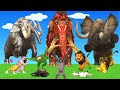 Mammoth, bear, gorilla, cow, hippo, rhino bull vs zombie lions, T-Rex, tigers wolves—save a baby cow