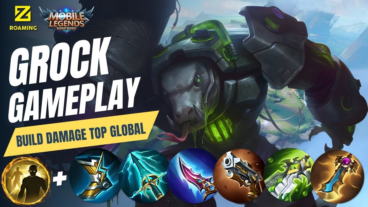 GROCK GAMEPLAY!! Tank Rasa Assassin Meta Roam Tersakit 2025 | Mobile Legends Gameplay