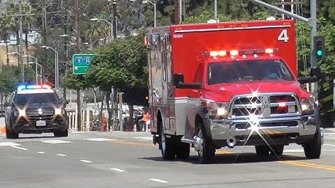 LAFD Rescue 4 & LAPD Transporting