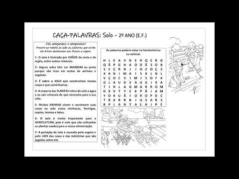 CAÇA-PALAVRAS: Solo (2º ano EF)